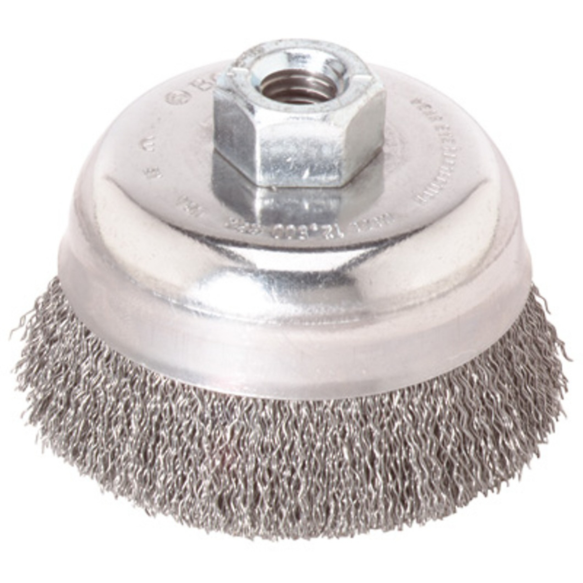 Bosch Carbon Steel Crimped Wire Cup Brush — 4in. dia., 5/8in.-11 Arbor, Model# WB525